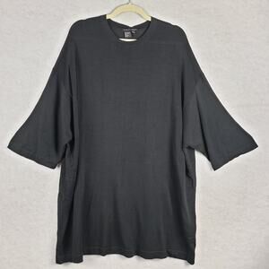 Tulliano Women's XXXL 100%‎ Pure Silk Semi Sheer Sweater Tee Black Quiet Luxury
